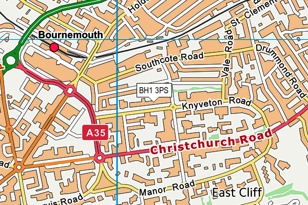 BH1 3PS map - OS VectorMap District (Ordnance Survey)