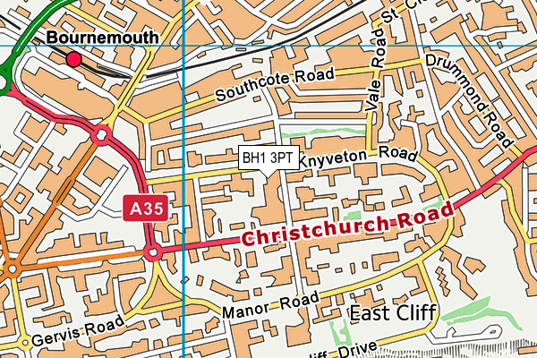 BH1 3PT map - OS VectorMap District (Ordnance Survey)