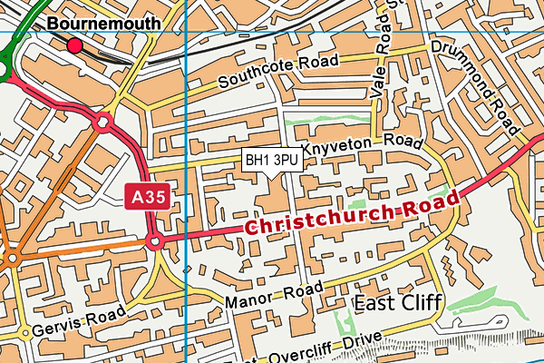 BH1 3PU map - OS VectorMap District (Ordnance Survey)