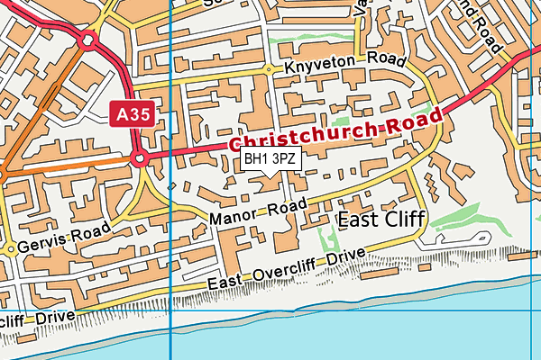 BH1 3PZ map - OS VectorMap District (Ordnance Survey)