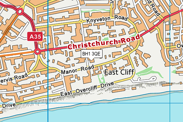 BH1 3QE map - OS VectorMap District (Ordnance Survey)