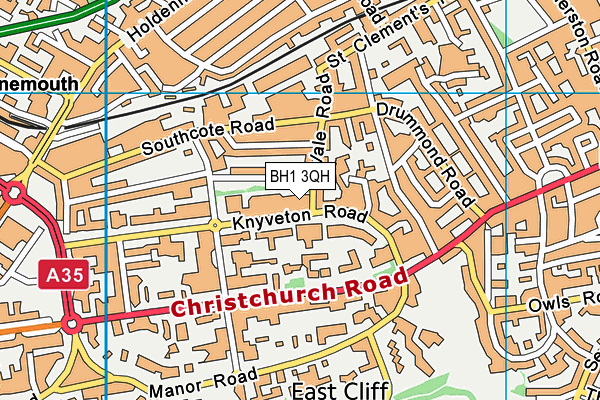 BH1 3QH map - OS VectorMap District (Ordnance Survey)