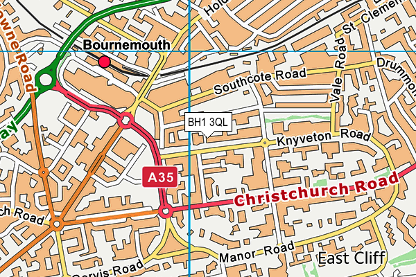 BH1 3QL map - OS VectorMap District (Ordnance Survey)