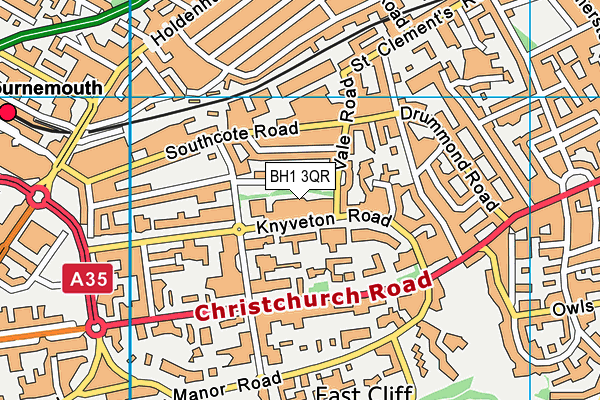 BH1 3QR map - OS VectorMap District (Ordnance Survey)