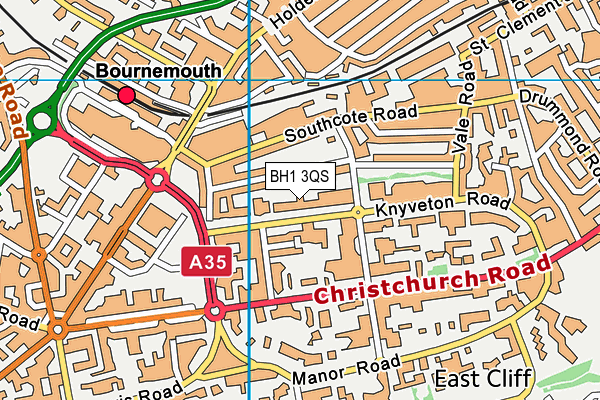 BH1 3QS map - OS VectorMap District (Ordnance Survey)