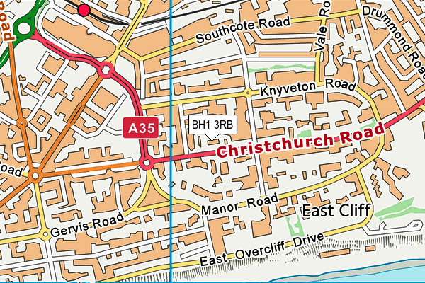 BH1 3RB map - OS VectorMap District (Ordnance Survey)