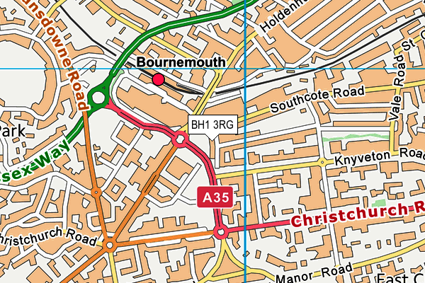 BH1 3RG map - OS VectorMap District (Ordnance Survey)