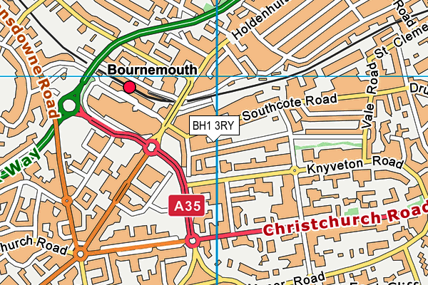 BH1 3RY map - OS VectorMap District (Ordnance Survey)