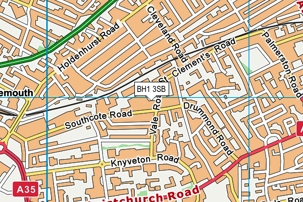 BH1 3SB map - OS VectorMap District (Ordnance Survey)