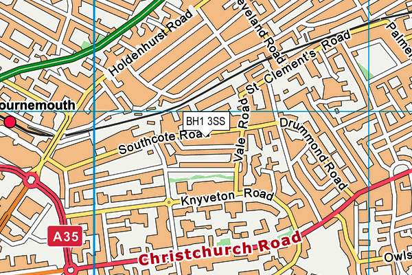 BH1 3SS map - OS VectorMap District (Ordnance Survey)