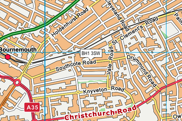 BH1 3SW map - OS VectorMap District (Ordnance Survey)