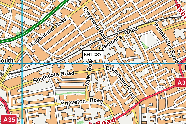 BH1 3SY map - OS VectorMap District (Ordnance Survey)