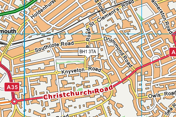 BH1 3TA map - OS VectorMap District (Ordnance Survey)