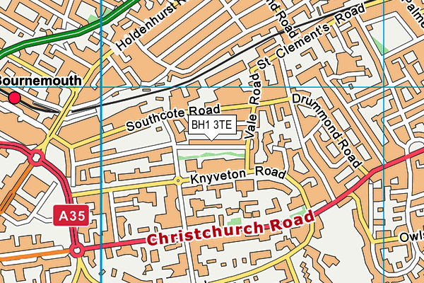 BH1 3TE map - OS VectorMap District (Ordnance Survey)