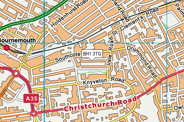 BH1 3TG map - OS VectorMap District (Ordnance Survey)