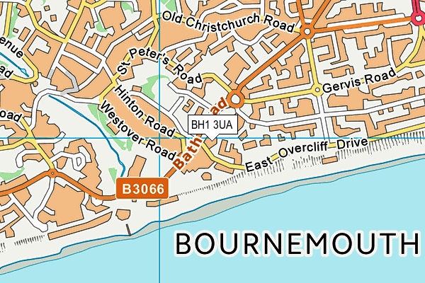 BH1 3UA map - OS VectorMap District (Ordnance Survey)