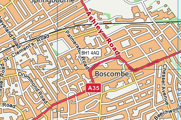 BH1 4AQ map - OS VectorMap District (Ordnance Survey)