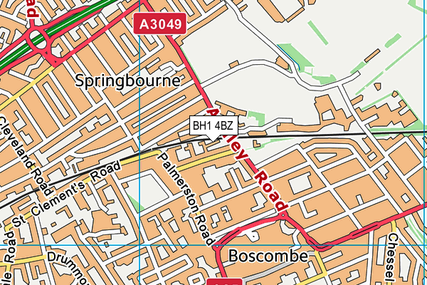 BH1 4BZ map - OS VectorMap District (Ordnance Survey)