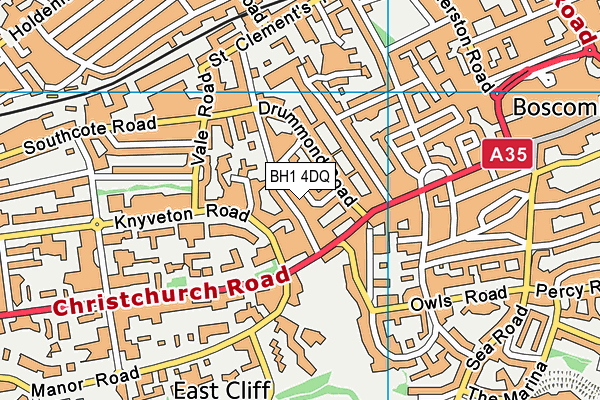 David Lloyd Club (Bournemouth) (Closed) map (BH1 4DQ) - OS VectorMap District (Ordnance Survey)