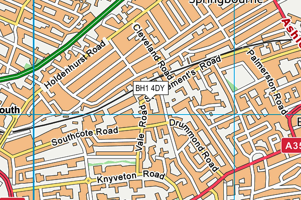 BH1 4DY map - OS VectorMap District (Ordnance Survey)