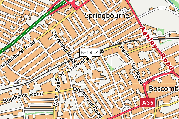 St Clement's and St John's Church of England Infant School map (BH1 4DZ) - OS VectorMap District (Ordnance Survey)