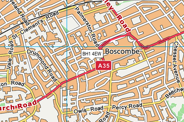 BH1 4EW map - OS VectorMap District (Ordnance Survey)