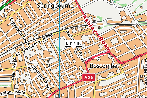 BH1 4HR map - OS VectorMap District (Ordnance Survey)