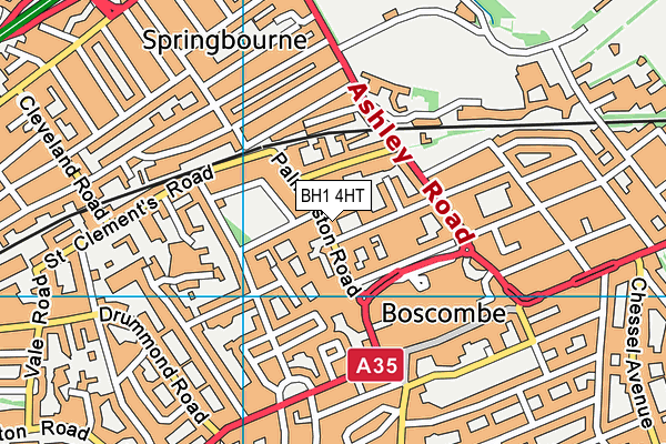 BH1 4HT map - OS VectorMap District (Ordnance Survey)