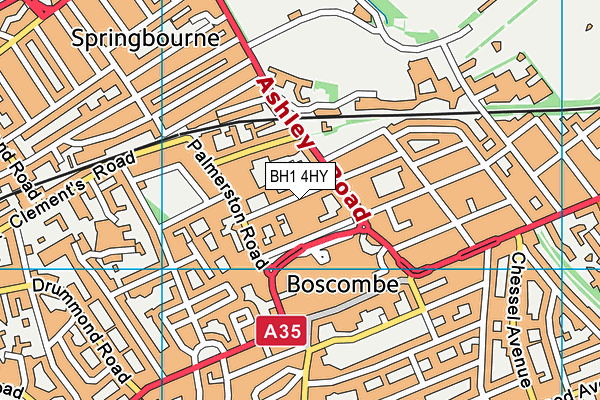 BH1 4HY map - OS VectorMap District (Ordnance Survey)