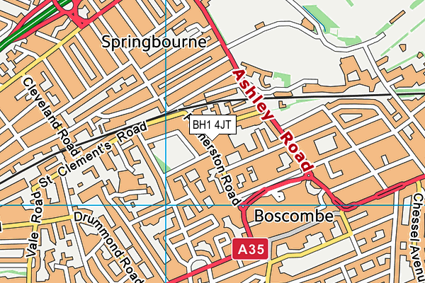 BH1 4JT map - OS VectorMap District (Ordnance Survey)