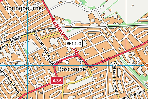 BH1 4LG map - OS VectorMap District (Ordnance Survey)
