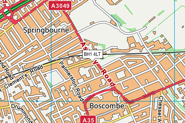 BH1 4LT map - OS VectorMap District (Ordnance Survey)