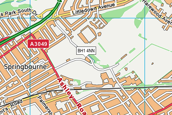 Kings Park Athletics Centre map (BH1 4NN) - OS VectorMap District (Ordnance Survey)