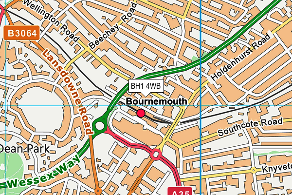 BH1 4WB map - OS VectorMap District (Ordnance Survey)