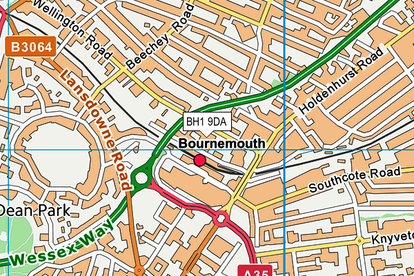 BH1 9DA map - OS VectorMap District (Ordnance Survey)