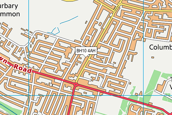 BH10 4AH map - OS VectorMap District (Ordnance Survey)