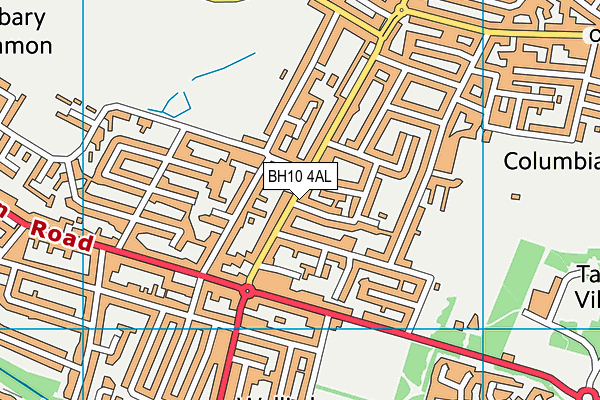 BH10 4AL map - OS VectorMap District (Ordnance Survey)