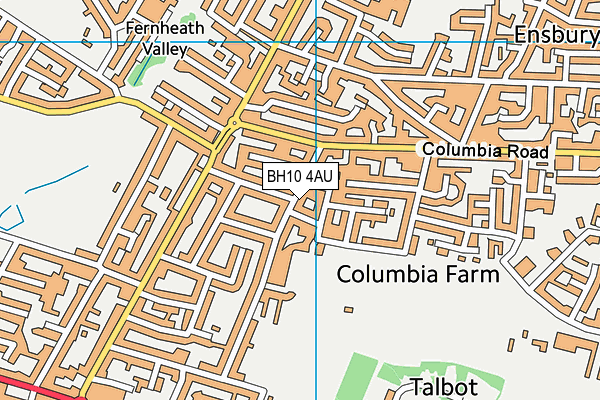 BH10 4AU map - OS VectorMap District (Ordnance Survey)