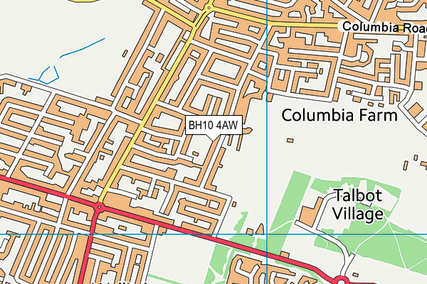 BH10 4AW map - OS VectorMap District (Ordnance Survey)