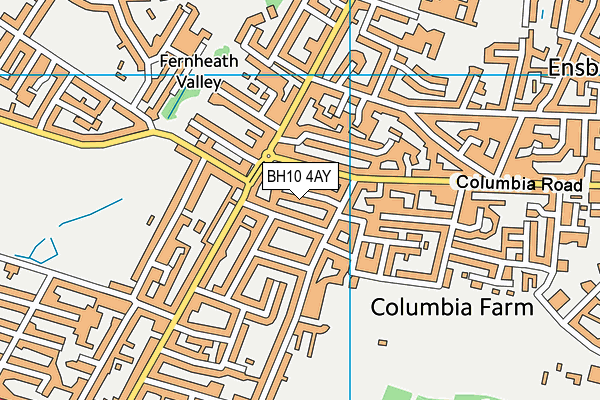 BH10 4AY map - OS VectorMap District (Ordnance Survey)