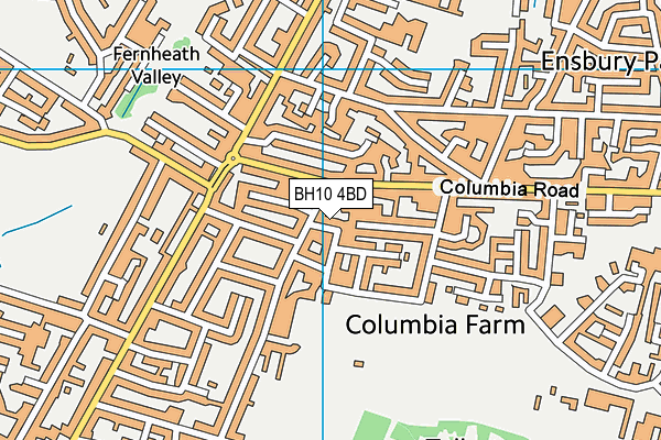 BH10 4BD map - OS VectorMap District (Ordnance Survey)