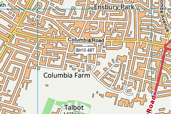 BH10 4BT map - OS VectorMap District (Ordnance Survey)