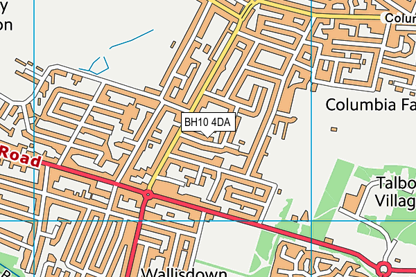 BH10 4DA map - OS VectorMap District (Ordnance Survey)