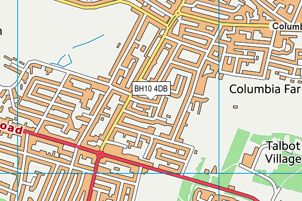 BH10 4DB map - OS VectorMap District (Ordnance Survey)