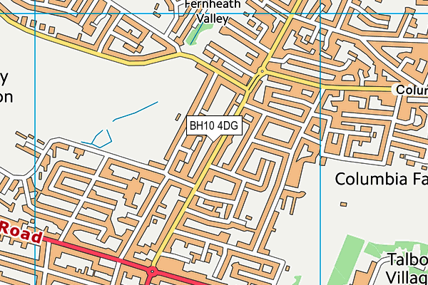 BH10 4DG map - OS VectorMap District (Ordnance Survey)