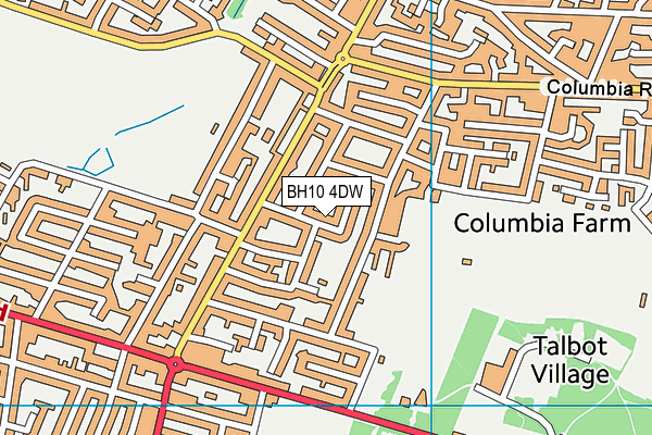 BH10 4DW map - OS VectorMap District (Ordnance Survey)