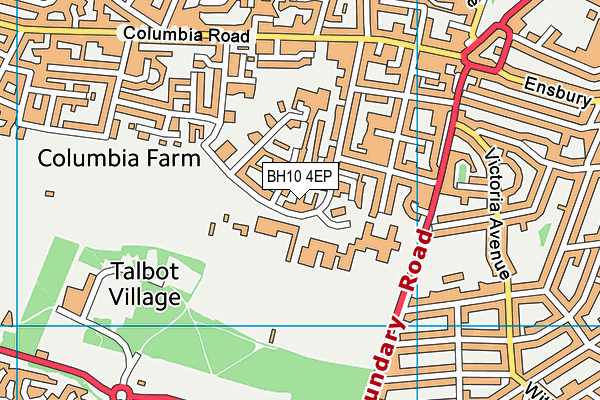 Bournemouth Velodrome map (BH10 4EP) - OS VectorMap District (Ordnance Survey)