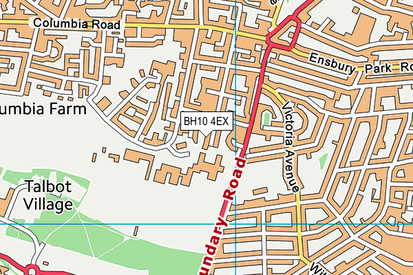 Glenmoor Academy map (BH10 4EX) - OS VectorMap District (Ordnance Survey)