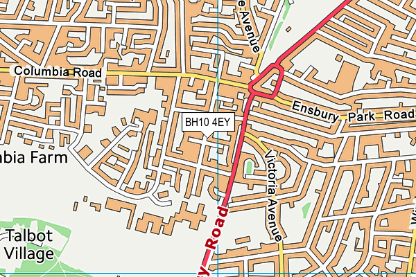 BH10 4EY map - OS VectorMap District (Ordnance Survey)
