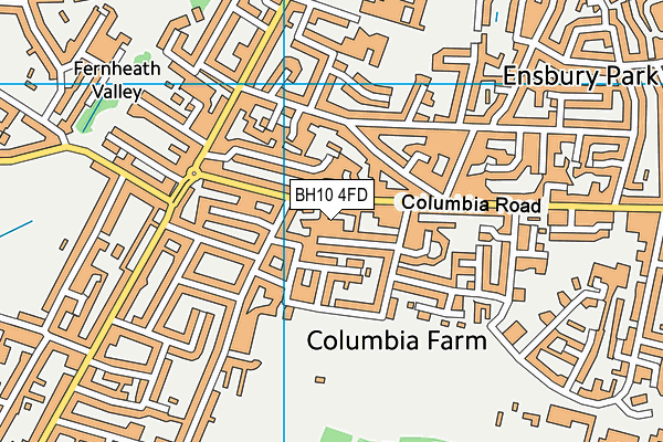 BH10 4FD map - OS VectorMap District (Ordnance Survey)